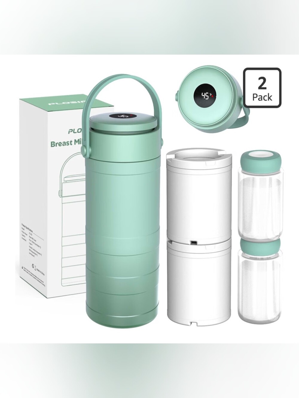 Mint Green Portable Breast Milk Cooler with Digital Display-New Still Sealed